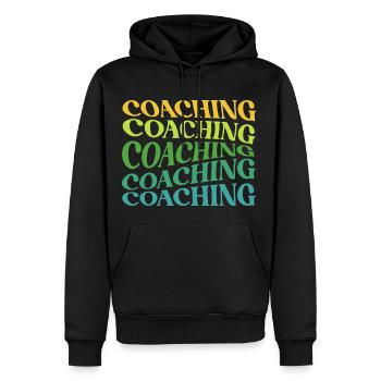 Coaching Coach Mentor Trainer Mindset Influencer - Men’s Premium Organic Hoodie - black - Front - Nico (187cm)