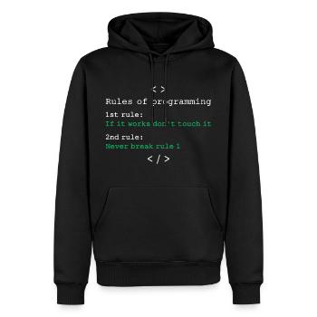 Rules of programming - Men’s Premium Organic Hoodie - black - Front - Nico (187cm)