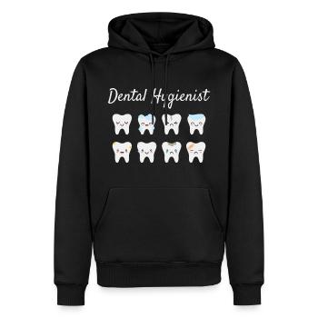 Hygiéniste dentaire - Sweat à capuche Premium bio Homme - noir - Devant - Nico (187cm)