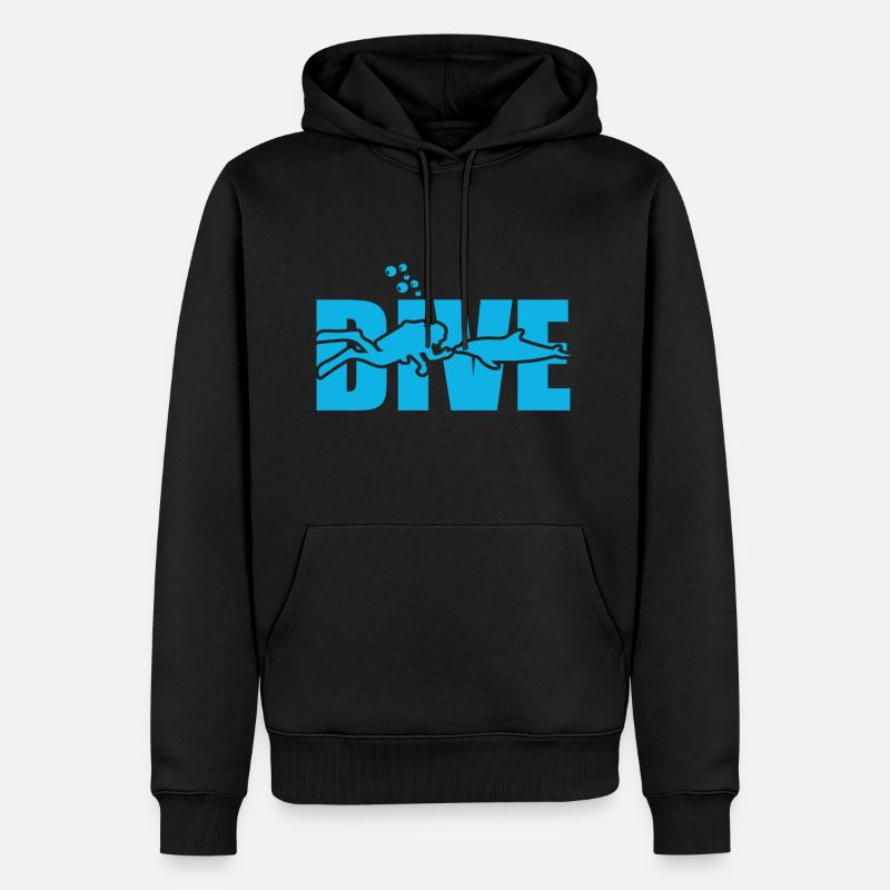 dive diving - Männer Premium Bio Hoodie - Schwarz