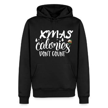 calories de noël noël calories de noël nourriture - Sweat à capuche Premium bio Homme - noir - Devant - Nico (187cm)