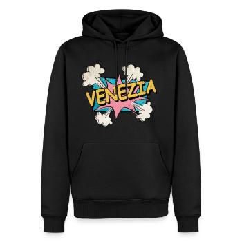 Venedig Italien Stadt Schrift Pop Art Comic - Männer Premium Bio Hoodie - Schwarz - Vorne - Nico (187cm)