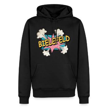 Bielefeld Deutschland Stadt Schrift Pop Art Comic - Männer Premium Bio Hoodie - Schwarz - Vorne - Nico (187cm)