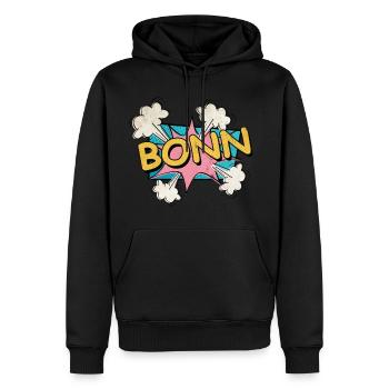 Bonn Allemagne City Font Pop Art Comic - Sweat à capuche Premium bio Homme - noir - Devant - Nico (187cm)