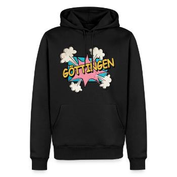 Göttingen Germany City Font Pop Art Comic - Men’s Premium Organic Hoodie - black - Front - Nico (187cm)