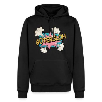 Gütersloh Germany City Font Pop Art Comic - Men’s Premium Organic Hoodie - black - Front - Nico (187cm)