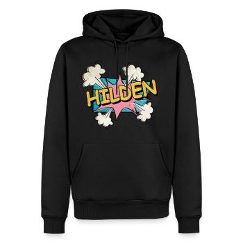 Hilden Deutschland Stadt Schrift Pop Art Comic - Männer Premium Bio Hoodie - Schwarz - Vorne - Nico (187cm)