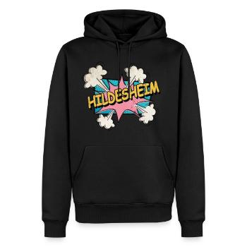 Hildesheim Deutschland Stadt Schrift Pop Art Comic - Männer Premium Bio Hoodie - Schwarz - Vorne - Nico (187cm)