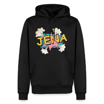 Jena Deutschland Stadt Schrift Pop Art Comic - Männer Premium Bio Hoodie - Schwarz - Vorne - Nico (187cm)
