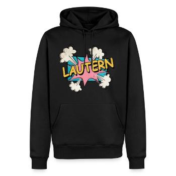 Lautern Germany City Font Pop Art Comic - Men’s Premium Organic Hoodie - black - Front - Nico (187cm)