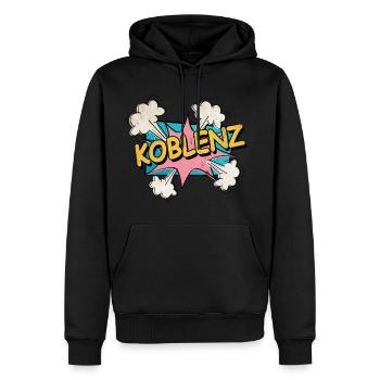 Koblenz Deutschland Stadt Schrift Pop Art Comic - Männer Premium Bio Hoodie - Schwarz - Vorne - Nico (187cm)