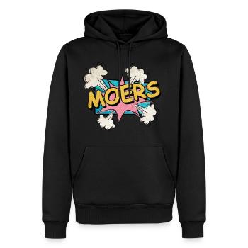 Moers Allemagne City Font Pop Art Comic - Sweat à capuche Premium bio Homme - noir - Devant - Nico (187cm)