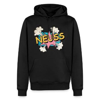 Neuss Allemagne City Font Pop Art Comic - Sweat à capuche Premium bio Homme - noir - Devant - Nico (187cm)