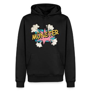 Münster Allemagne City Police Pop Art Comic - Sweat à capuche Premium bio Homme - noir - Devant - Nico (187cm)