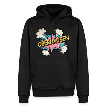 Oberhausen Allemagne Ville Police Pop Art Comic - Sweat à capuche Premium bio Homme - noir - Devant - Nico (187cm)