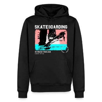 Skateboarding Skate Skater Skateboard Sk8 Vintage - Sweat à capuche Premium bio Homme - noir - Devant - Nico (187cm)