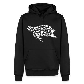 Tortue Poisson de mer Tortue de mer - Sweat à capuche Premium bio Homme - noir - Devant - Nico (187cm)