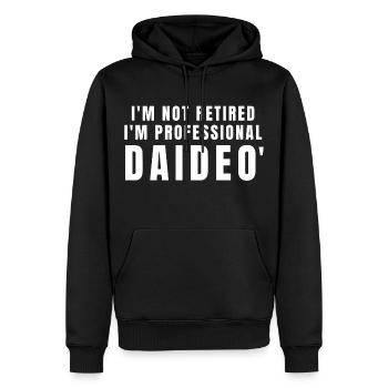 Daideo. Cadeau Daideo - Sweat à capuche Premium bio Homme - noir - Devant - Nico (187cm)