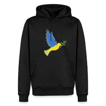 Soutenez l’Ukraine avec Je soutiens l’Ukraine - Sweat à capuche Premium bio Homme - noir - Devant - Nico (187cm)