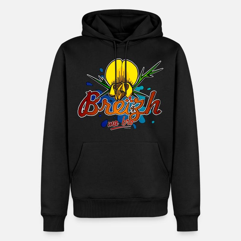 Ajonc de Bretagne - Sweat à capuche Premium bio Homme - noir