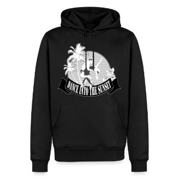 Fête sur la plage Danser sous les palmiers Hibiscus - Sweat à capuche Premium bio Homme - noir - Devant - Nico (187cm)