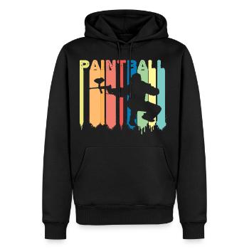 Retro Paintballer Paintballing Paintball - Men’s Premium Organic Hoodie - black - Front - Nico (187cm)