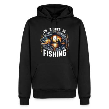 I'D Rather Be Fishing - Men’s Premium Organic Hoodie - black - Front - Nico (187cm)