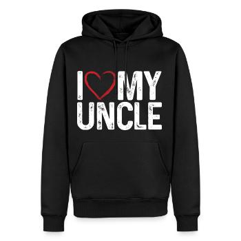 Love My Uncle Niece Nephew Aunt Family Brother - Men’s Premium Organic Hoodie - black - Front - Nico (187cm)