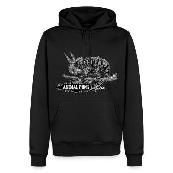 Mr. Chamäleon SteamPunk AnimalPunk - Männer Premium Bio Hoodie - Schwarz - Vorne - Nico (187cm)