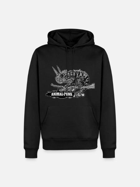Mr. Chameleon SteamPunk AnimalPunk - Men’s Premium Organic Hoodie - black