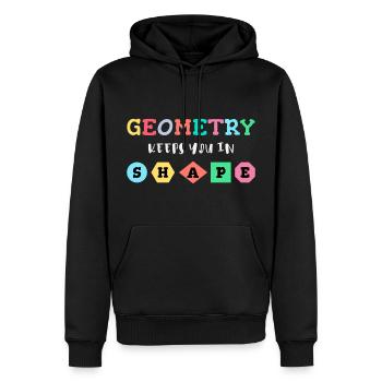 Geometry keeps you in shape, geometric shapes - Men’s Premium Organic Hoodie - black - Front - Nico (187cm)