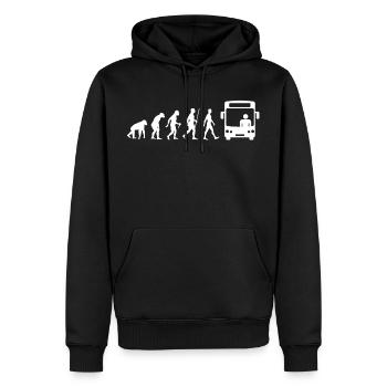 Busfahrer Evolution - Männer Premium Bio Hoodie - Schwarz - Vorne - Nico (187cm)