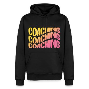 Coaching Trainer Mentor Mindset Influencer Blog - Men’s Premium Organic Hoodie - black - Front - Nico (187cm)