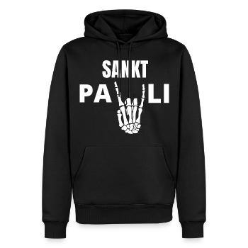St pauli. St pauli Fan. Paulianer Hamburger fan - Männer Premium Bio Hoodie - Schwarz - Vorne - Nico (187cm)