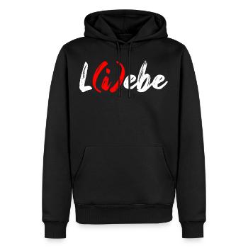 L(i)ebe Lebe Motivation Positiv Denken Geschenk - Männer Premium Bio Hoodie - Schwarz - Vorne - Nico (187cm)