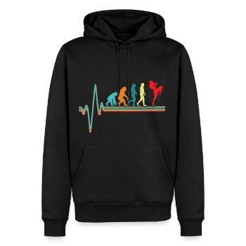 Retro Evolution Kickboxer Vintage Kickboxer Fight - Men’s Premium Organic Hoodie - black - Front - Nico (187cm)