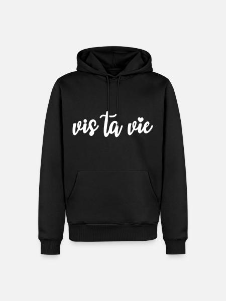 vis ta vie - Männer Premium Bio Hoodie - Schwarz