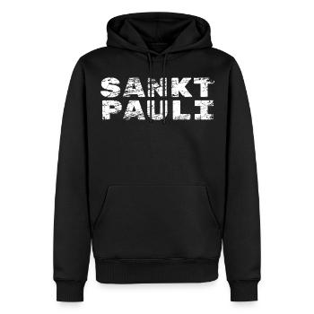 conception de st paulians st pauli - Sweat à capuche Premium bio Homme - noir - Devant - Nico (187cm)