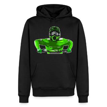 Motocross / Enduro / Freestyle mx / Dirtbike retro - Men’s Premium Organic Hoodie - black - Front - Nico (187cm)