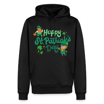 Fröhlichen St Patrick Tag. St. Patrick's Day! - Männer Premium Bio Hoodie - Schwarz - Vorne - Nico (187cm)