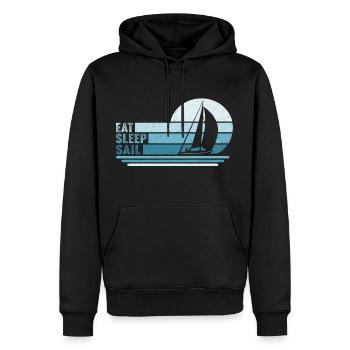 Manger Dormir Naviguer - Sweat à capuche Premium bio Homme - noir - Devant - Nico (187cm)