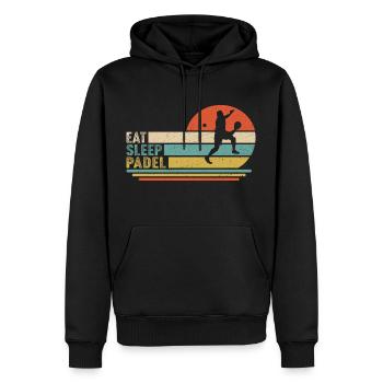 Manger Dormir Padel - Sweat à capuche Premium bio Homme - noir - Devant - Nico (187cm)