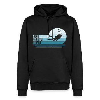 Eat Sleep dive - Men’s Premium Organic Hoodie - black - Front - Nico (187cm)