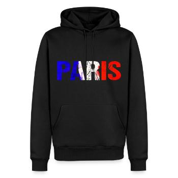 Paris Frankreich Flagge - Männer Premium Bio Hoodie - Schwarz - Vorne - Nico (187cm)