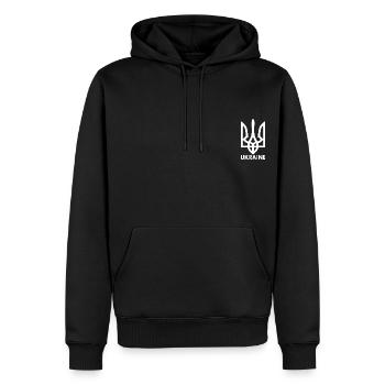 Ukraine - Männer Premium Bio Hoodie - Schwarz - Vorne - Nico (187cm)