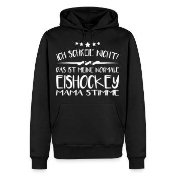 Ich schreie nicht eishockey - Männer Premium Bio Hoodie - Schwarz - Vorne - Nico (187cm)