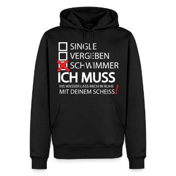 Schwimmen Geschenk T Shirt Wassersport Meer Idee - Männer Premium Bio Hoodie - Schwarz - Vorne - Nico (187cm)