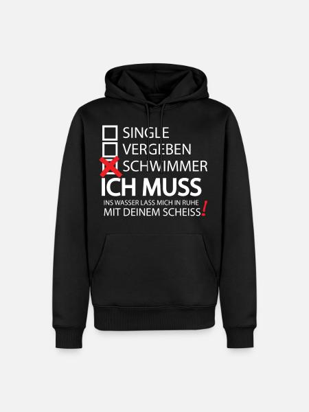 Schwimmen Geschenk T Shirt Wassersport Meer Idee - Männer Premium Bio Hoodie - Schwarz