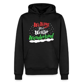 Walking In A Winter Wonderland - Weihnachten Xmas - Männer Premium Bio Hoodie - Schwarz - Vorne - Nico (187cm)
