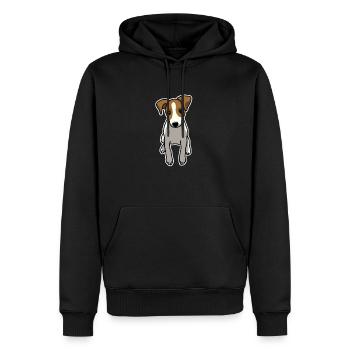 Jack Russell Terrier, chien, chiot, dessin - Sweat à capuche Premium bio Homme - noir - Devant - Nico (187cm)